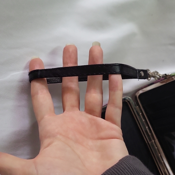 Straw mosaic chevron weave print wallet wrist strap 3 x 5.5" new - Picture 6 of 15